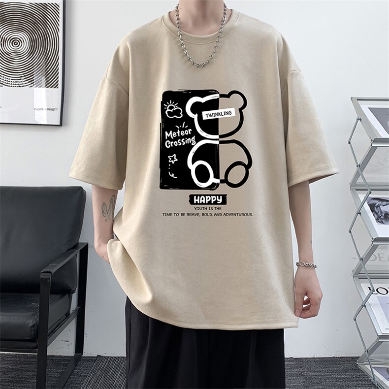 麂皮绒短袖t恤男大码半袖男 大皂风 JD82352-P25图片