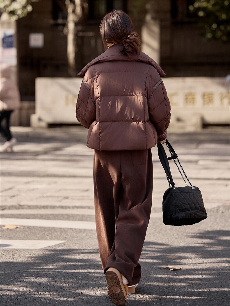 水衣源2319款短款大翻领加厚时尚羽绒服冬季保暖外套女,女装羽绒服,水衣源