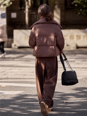 水衣源2319款短款大翻领加厚时尚羽绒服冬季保暖外套女，女装羽绒服，水衣源