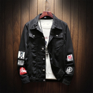 jk616-p45M-5XL白墙ins牛仔夹克大码男日系CITYBOY