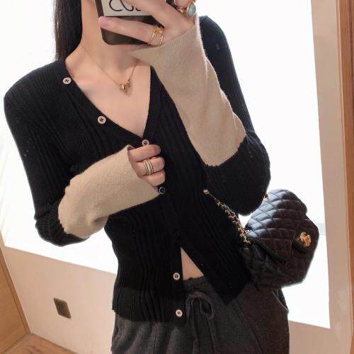 8942v领拼色针织，女装，XTZ style