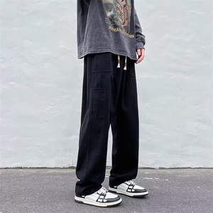 日系垂感工装裤男士ins潮牌春秋款宽松运动休闲裤子长裤D1034/P40