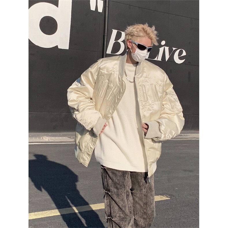706-1-LYM005-P145现货非揭阳货冬季美式高街痞帅设计感棉服,男装棉衣,星座706-1