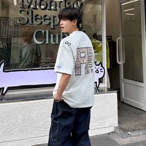万针全刺绣工艺抖音得物高品质260克重磅纯棉双纱美式高街短袖T恤图片