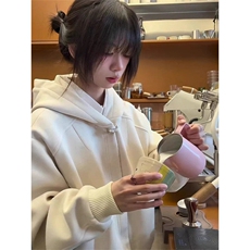706-CWY23-P118冬季美式牛角扣开衫卫衣男拼接纹理格纹连帽外套，男装卫衣，星座706