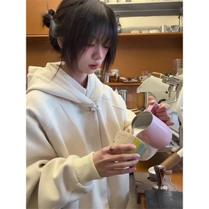 706-CWY23-P118  冬季美式牛角扣开衫卫衣男拼接纹理格纹连帽外套图片