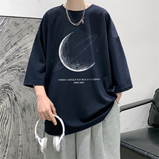 Q11246-P30月球春夏季七分袖t恤男大码五分袖男短袖中袖大皂风，男装T恤，电商A040