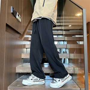 春款港风休闲裤宽松运动裤拖地裤束脚裤男KP812 P45图片