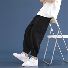 直筒裤子男士冰丝垂感休闲裤2023新款夏季九分长裤  2022-特批20图片