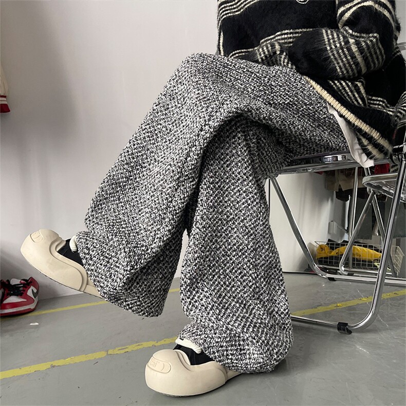 01秋冬小香风粗毛呢阔腿裤休闲裤纯色百搭长裤XZ211-1-K2360-P65图片