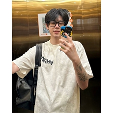 抖音得物供货240克美式复古扎染满天星亮片中性风短袖T恤AT2701，男装T恤，电商A443