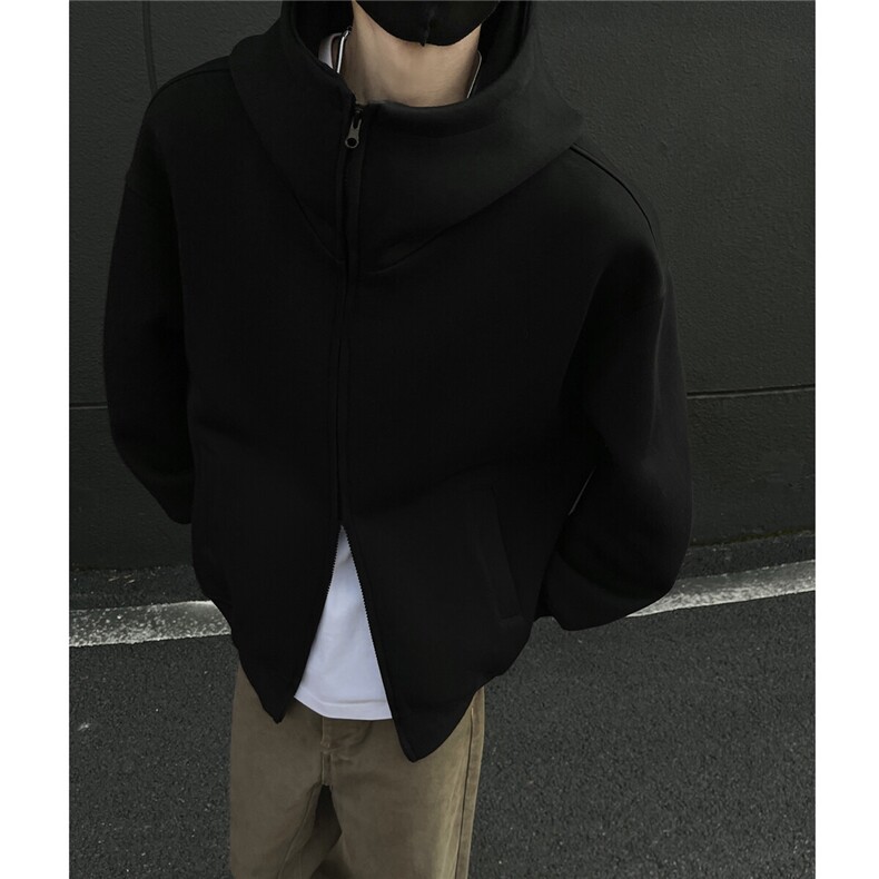 25春装黑墙风现货460g重磅高版本可拉高领开衫卫衣TTTB08-P85,男装卫衣,星座1315