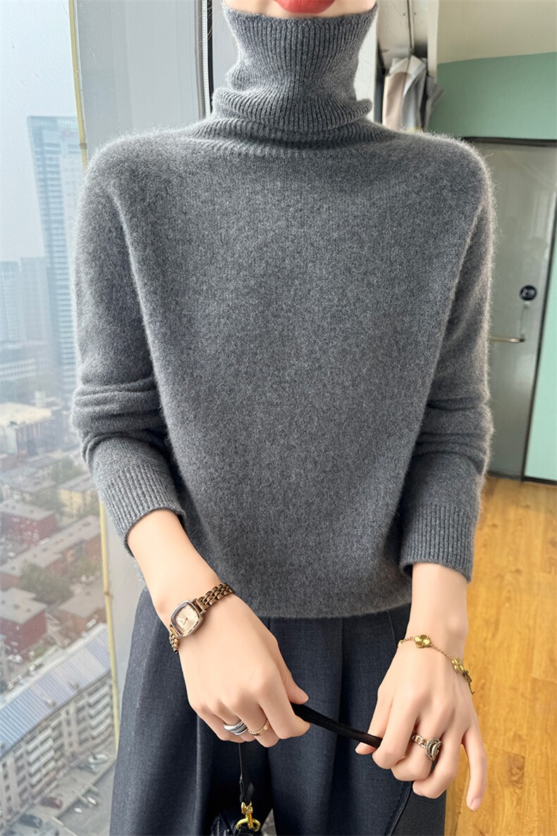 商场新款一线成衣女装秋冬七针加厚堆堆领高领羊毛衫MX2247,女装羊毛衫,美轩羊绒