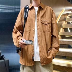 新款美式外套男女春秋季高级感潮牌衬衫翻领帅气宽松夹克~CS170图片