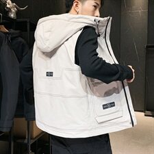 80%灰鸭绒冬装新款羽绒连帽马甲男大码背心无袖外套8502，男装背心/马甲，电商D240-242