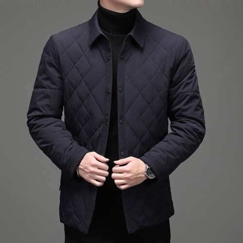 2023冬季中年男士休闲纯色棉衣男翻领棉服爸爸装外套YL20206-P190图片