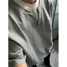 韩系V领假两件T恤T149-P43网络图，男装T恤，星座1007（原301D）