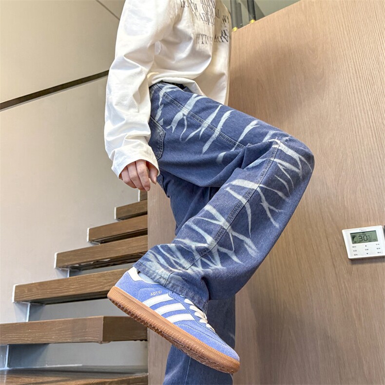 欧美hiphop直筒牛仔裤美式复古阔腿裤垂坠感xz310a-4-nz15,男装牛仔裤,星座310A-4