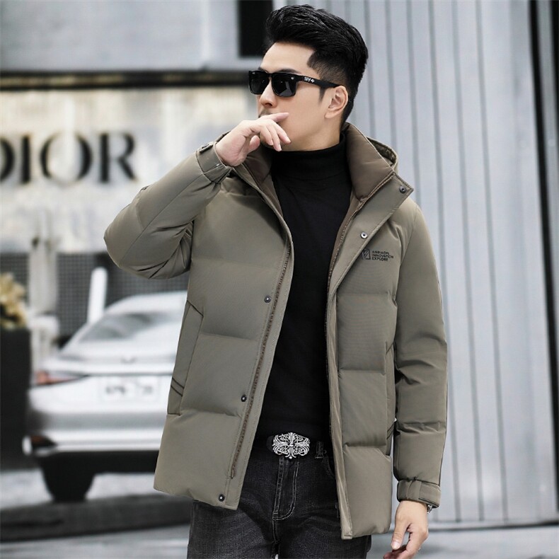 冬款90%白鸭绒中年羽绒服外套男中长款脱卸帽青年羽绒服外套大衣图片
