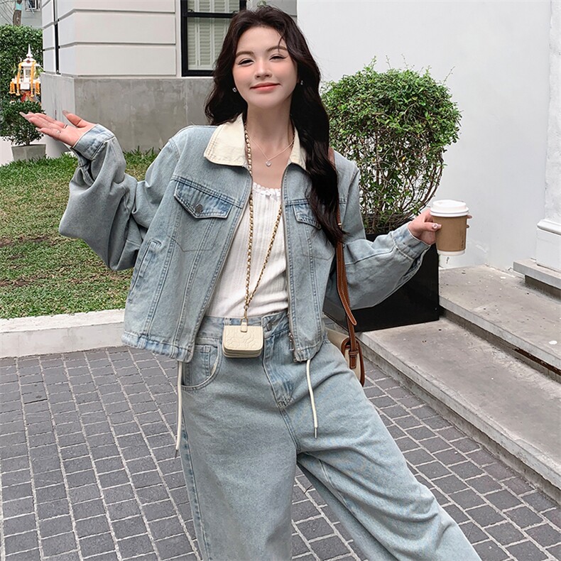 新款牛仔长裤套装-款号9916-P165-K238,女装套装/套裙,浙宝305