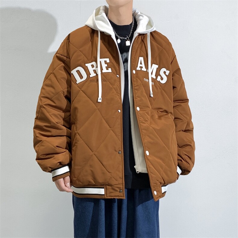 假两件棉服男士2024年新款青少年加厚棉衣服冬装外套M0791-P108,男装棉衣,星座308B-2