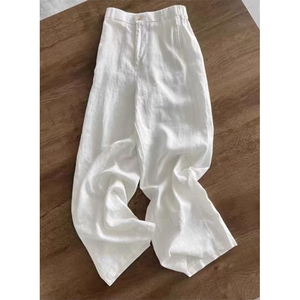 网图现货！夏季超舒服亚麻纯色长裤休闲百搭高级-XK80025-特批45图片