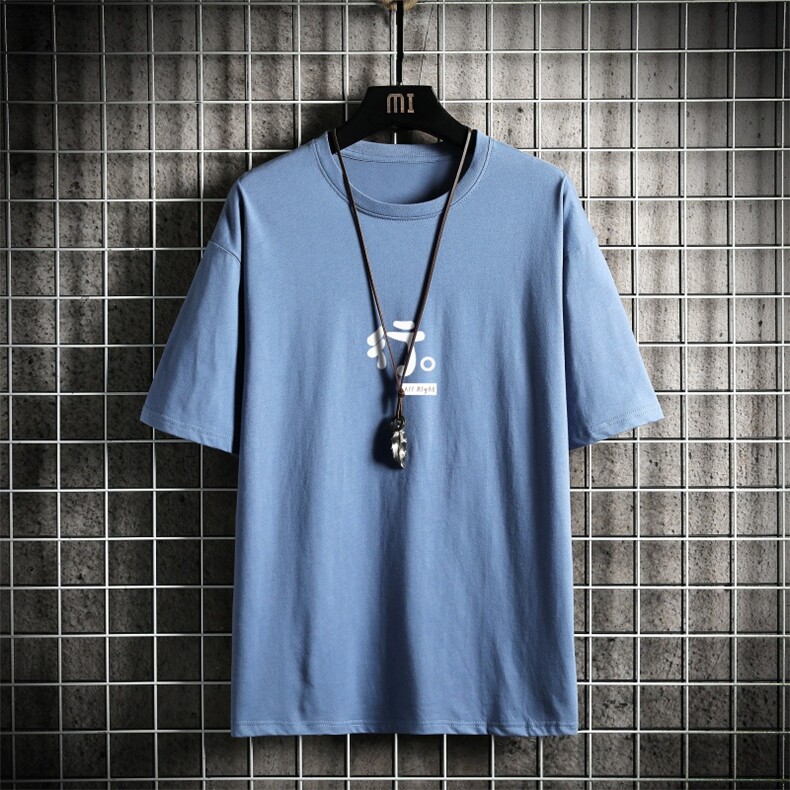 T2285P25网格挂拍短袖ins潮牌潮流薄款衣服港风宽松圆领半袖体恤,男装T恤,星座510A-1