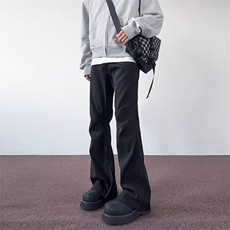 拉链西裤男微喇修身显瘦青少年直筒裤子潮流百搭帅气休闲裤XA517，男装西裤，星座208-5