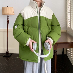 港风潮牌新款拼色立领棉服潮流保暖棉衣M071-P85控118图片