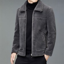 CB8821冬季2021海宁男式羊毛皮草男修身颗粒绒两面穿夹克P230,男装夹克,电商B360