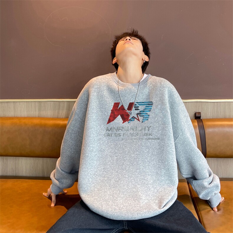 ！圆领卫衣男装港风长袖T恤男外套男WY227-特P23,男装T恤,电商B367