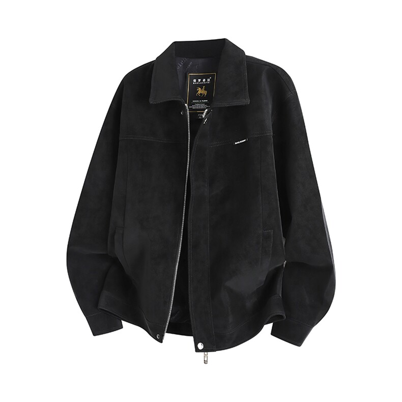 新款男士鹿皮绒皮衣皮夹克机车服1409-6605-P85，男装夹克，星座1409