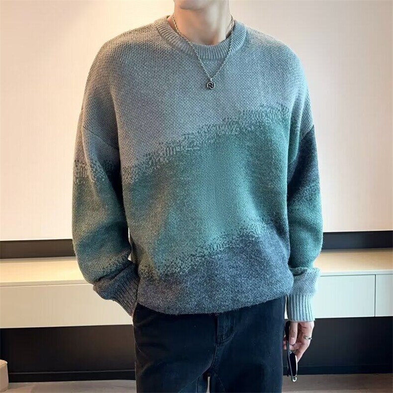 扎染毛衣男潮牌ins宽松休闲针织衫春秋内搭毛线衣外套MY077,男装针织衫/毛衣,星座1116A-1（原606A）