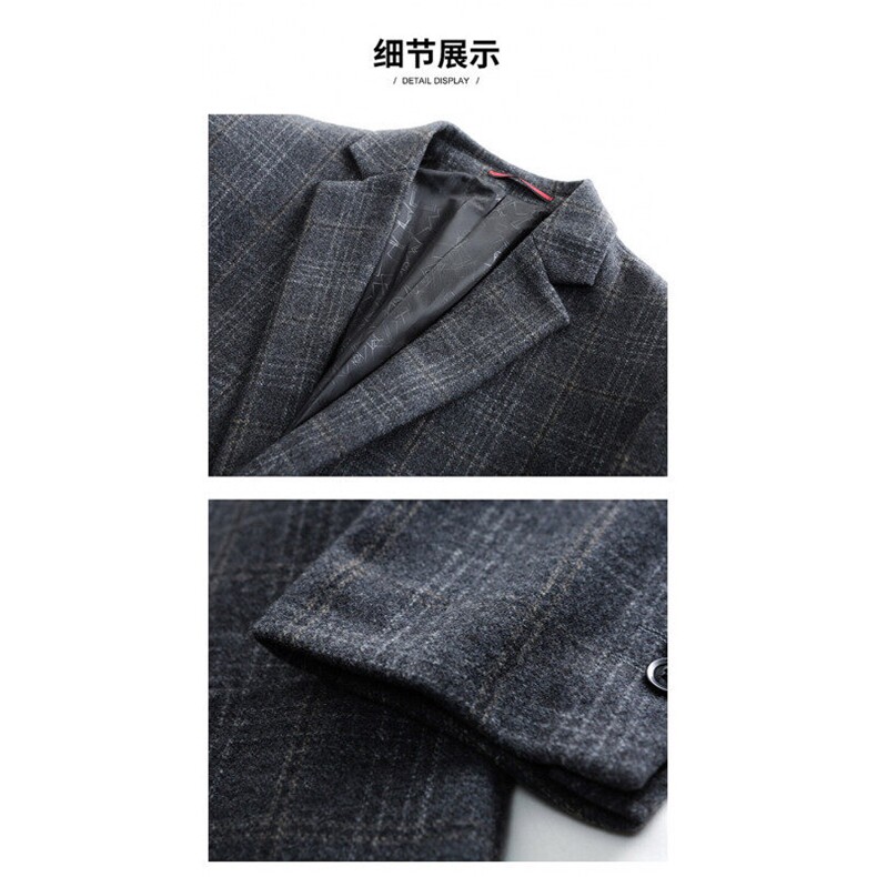 男士西服春秋季商务休闲西装外套百搭男装羊毛单西格子上衣,男装西服,电商B212（原钱塘6029）