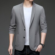 2023春秋季新款休闲西服男士高端商务西装外套单层薄款免烫便西,男装西服,电商B212（原钱塘6029）