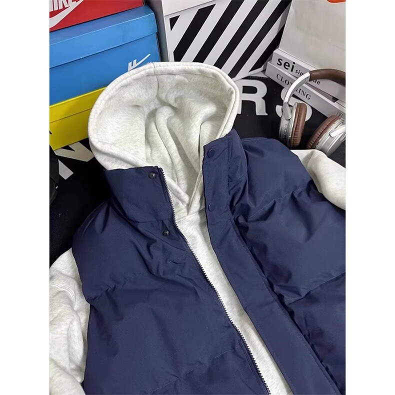 现货5W件冬季三防硬挺boxy短款立领棉衣马夹外套加厚马甲保暖棉服,男装棉衣,电商A486-1