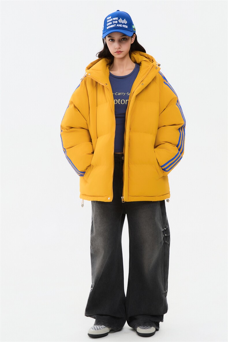冬季潮流条纹五防立领加绒加厚棉衣情侣撞色棉服外套MY8899-p78,男装棉衣,星座610B-1