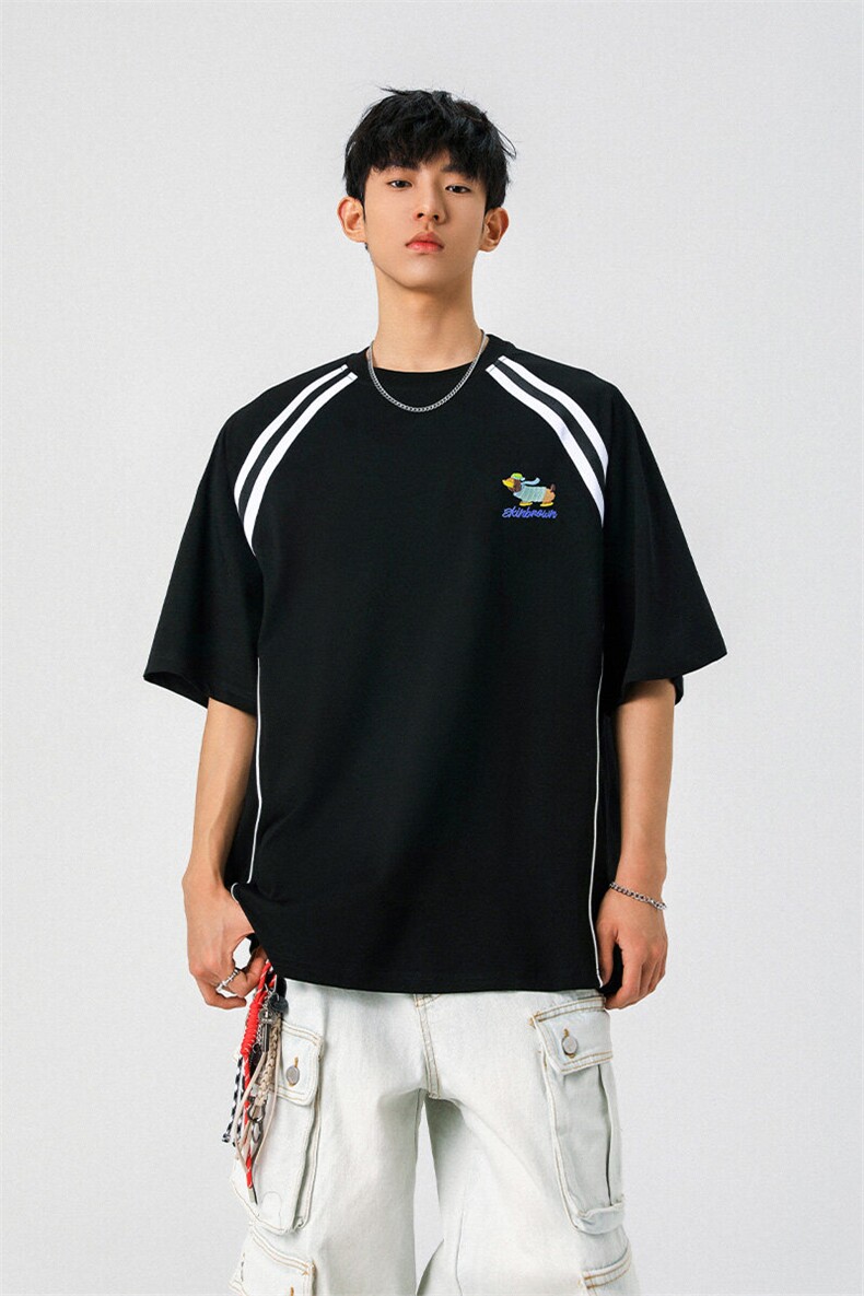 1腊肠狗刺绣凉感速干美式潮牌大码M-5XL短袖T恤DX78019P35控58,男装T恤,星座226-2