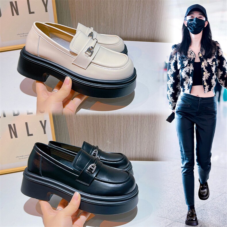 真皮乐福鞋女2023秋季新款时装单鞋女休闲百搭小皮鞋小香风女鞋潮，女鞋小皮鞋，电商A223