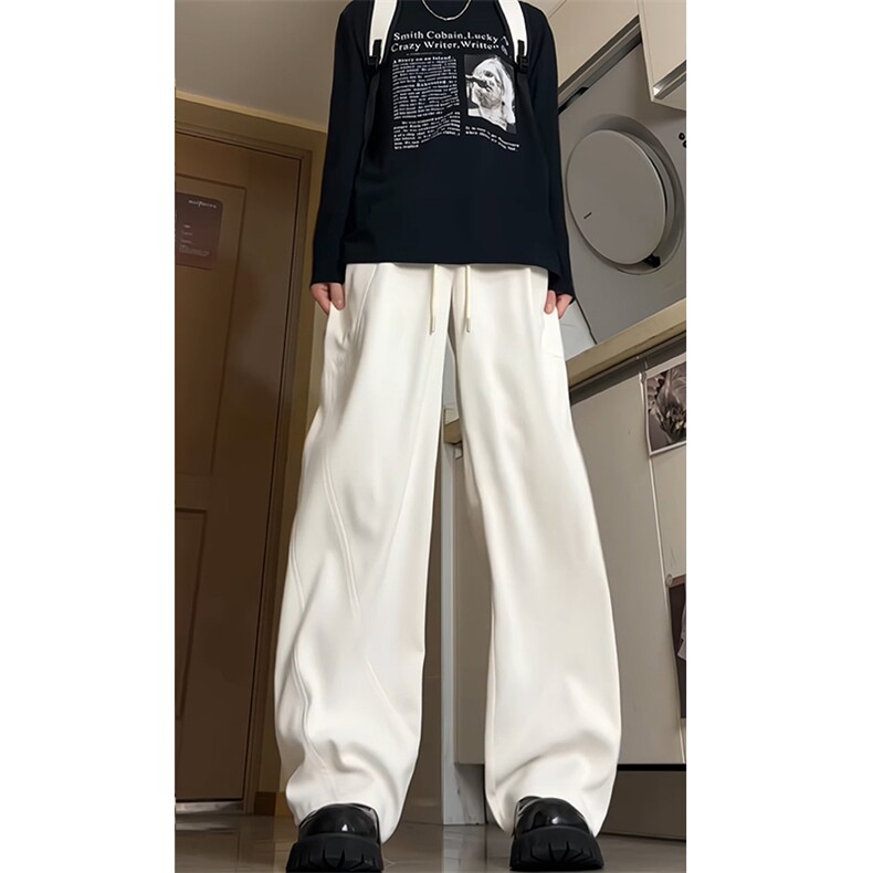 2026解构设计休闲西裤美式宽松直筒阔腿长裤子504-K211-TP34控68图片