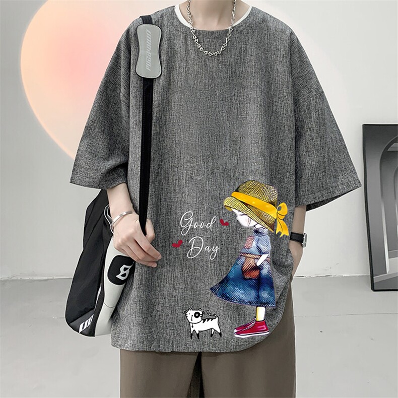 风复古亚麻短袖男棉麻t恤男半袖 ZT71415-P35图片