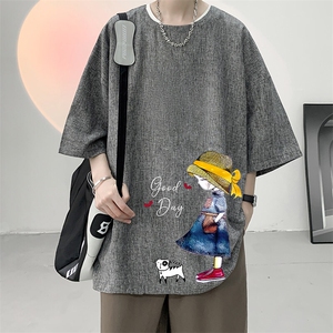 风复古亚麻短袖男棉麻t恤男半袖 ZT71415-P35图片