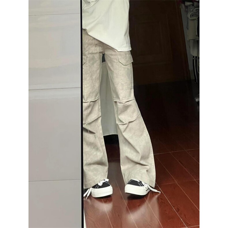 【有货的】杏色扎染工装裤男女美式复古大口袋裤子G810HH-特P58,男装工装外套,星座1007（原301D）
