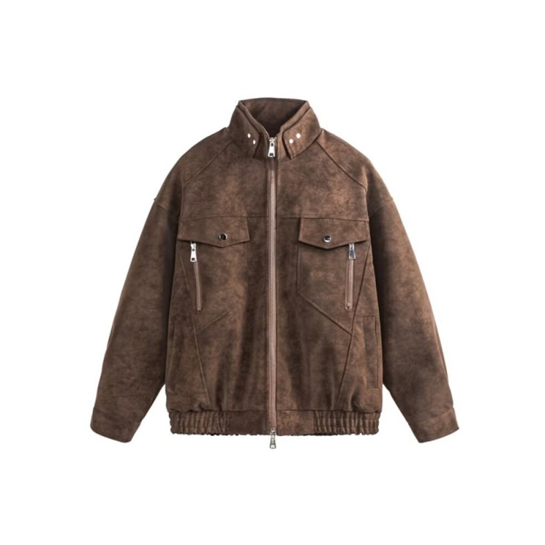 pu皮外套高级感痞帅立领美式复古工装皮衣夹克衣服Y1035-P98网图,男装夹克,电商B245