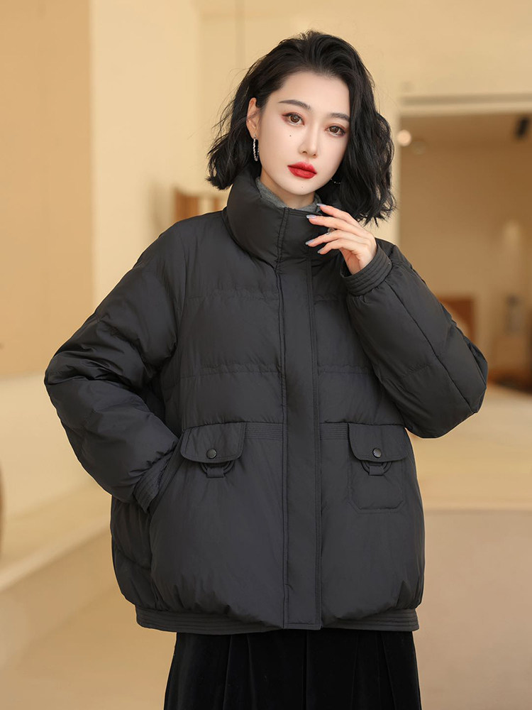 现货现货现货90白鸭绒休闲立领拉链羽绒服,女装羽绒服,阳光伊恋