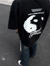 美式高街纯棉小领口短袖oversize280g重磅t恤vibe朝七分袖，男装T恤，星座310A-4