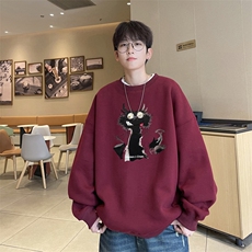 ！圆领卫衣男装港风长袖t恤男外套男WY521-特P23，男装T恤，电商B371