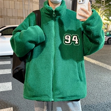 冬装新款羊羔毛颗粒绒加厚外套男女夹克宽松大码上衣JK30/P100，男装夹克，钱塘713