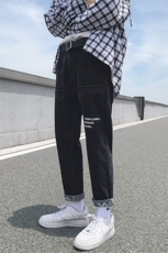 牛仔裤男秋季休闲宽松小脚哈伦裤男士韩版潮流九分裤7117，男装牛仔裤，电商A318