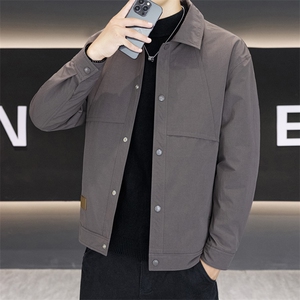 行政夹克羽绒服男2025新款秋冬季高级感商务休闲衬衣服男款